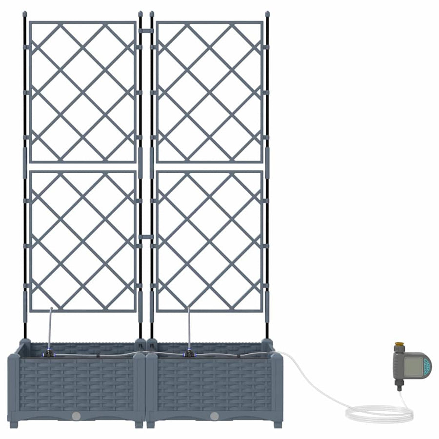 Tuin Bloempot 2 pcs Licht Grijs Staal