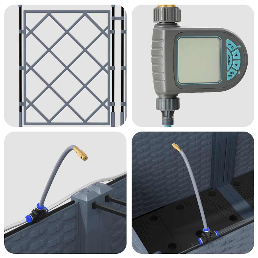 Tuin Bloempot 2 pcs Licht Grijs Staal