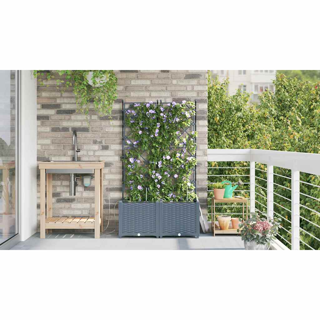 Tuin Bloempot 2 pcs Licht Grijs Staal