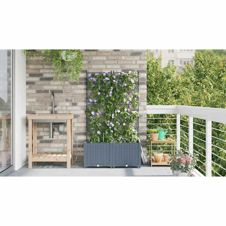 Tuin Bloempot 2 pcs Licht Grijs Staal