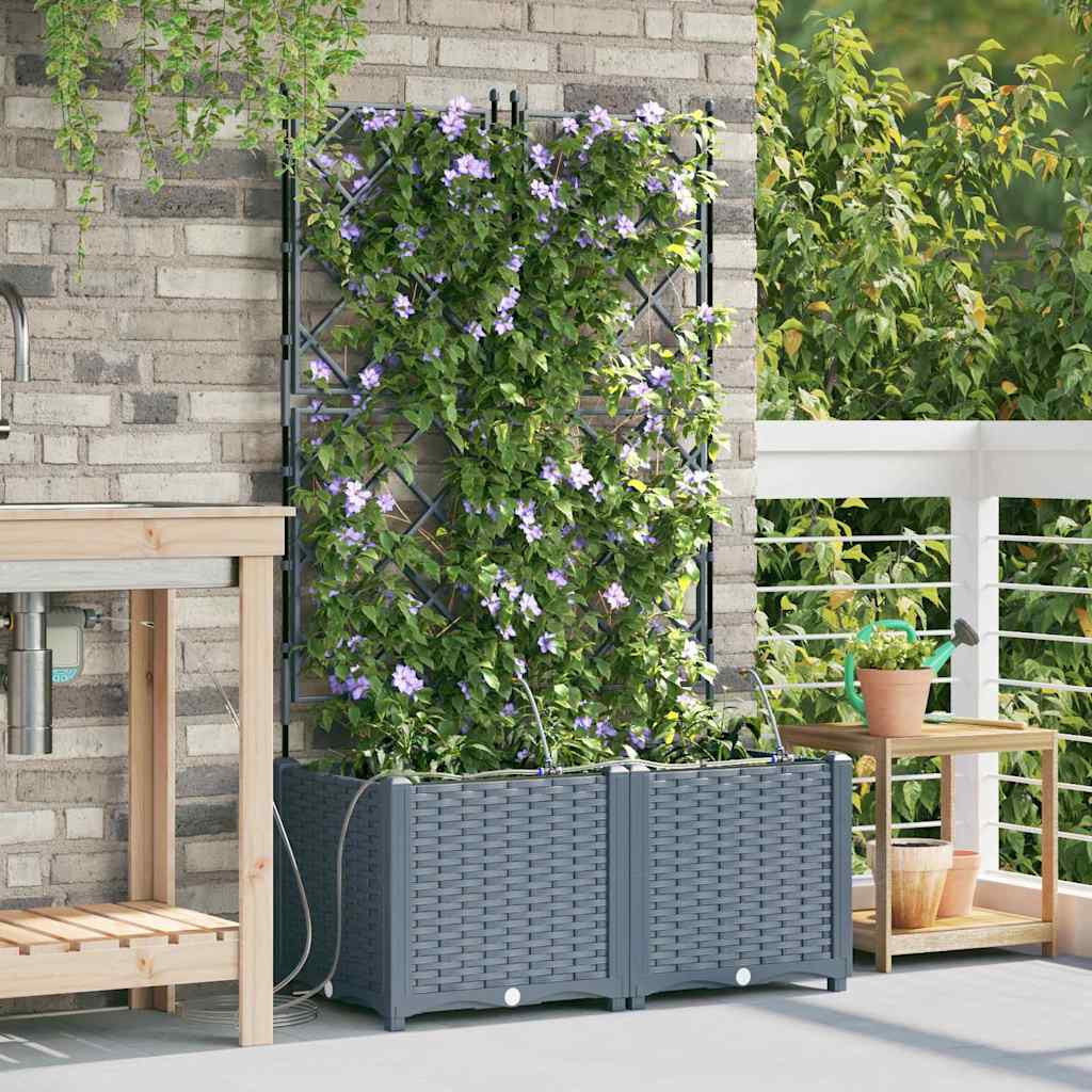 Tuin Bloempot 2 pcs Licht Grijs Staal