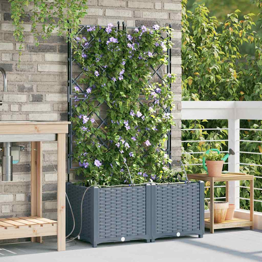 Tuin Bloempot 2 pcs Licht Grijs Staal