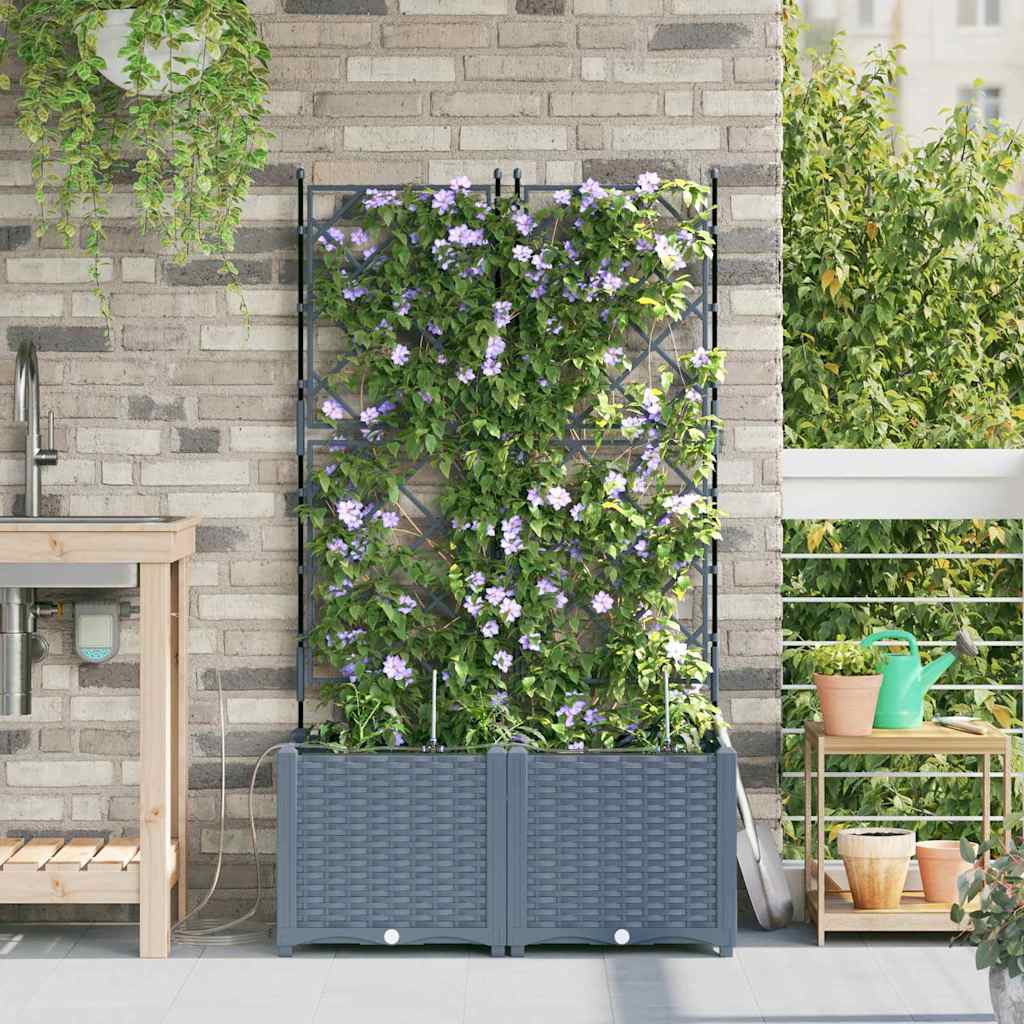 Tuin Bloempot 2 pcs Licht Grijs Staal