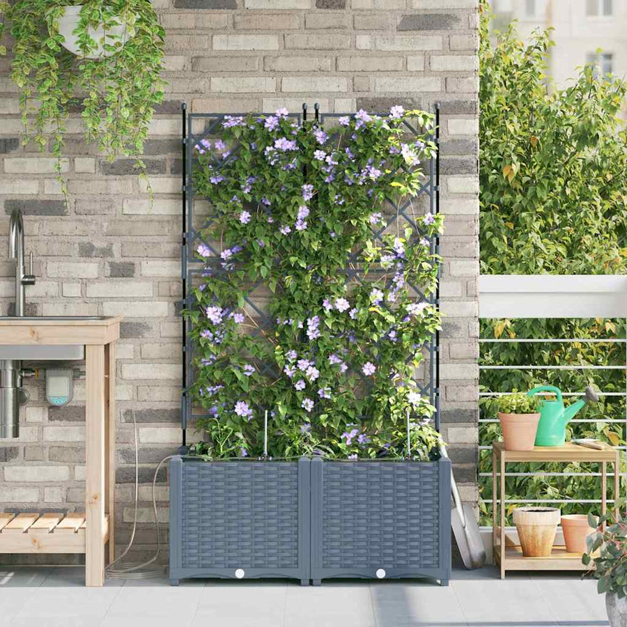 Tuin Bloempot 2 pcs Licht Grijs Staal
