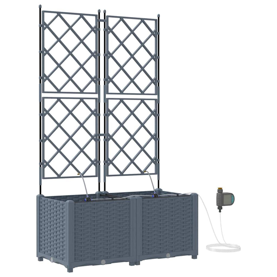 Tuin Bloempot 2 pcs Licht Grijs Staal