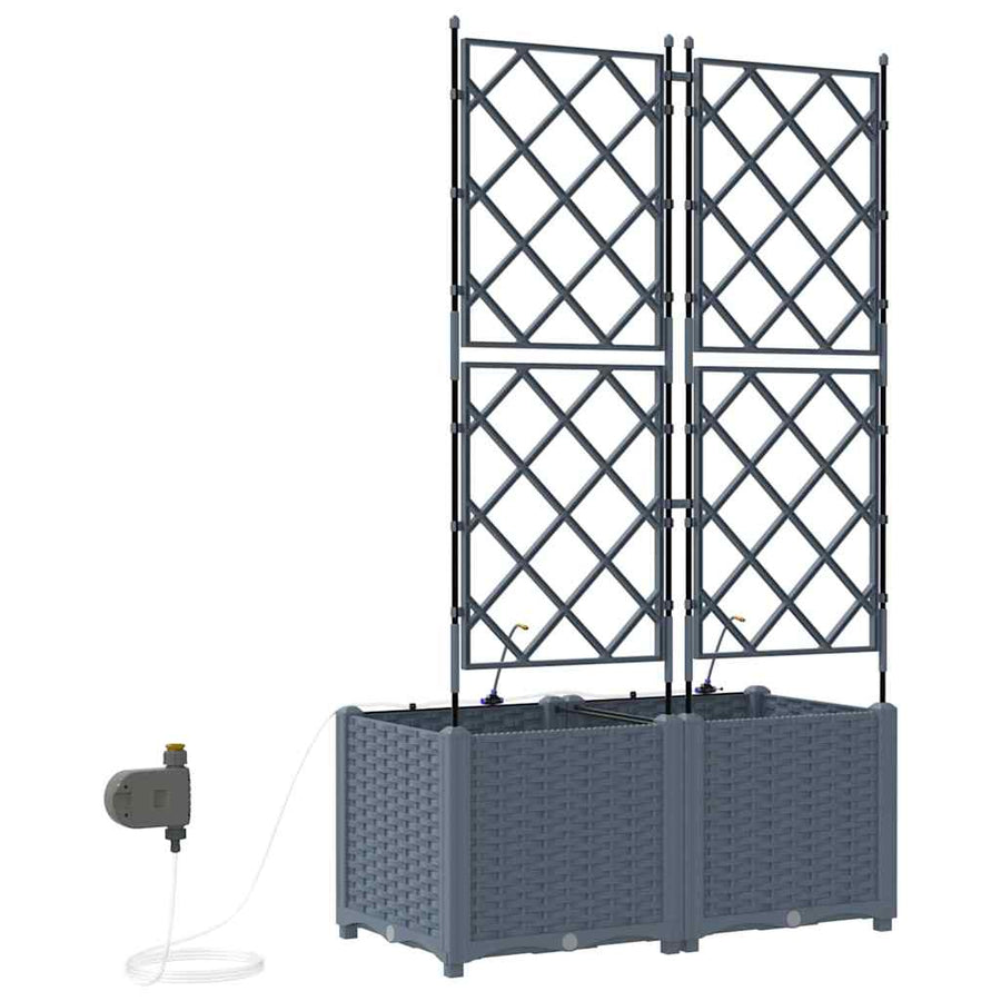 Tuin Bloempot 2 pcs Licht Grijs Staal