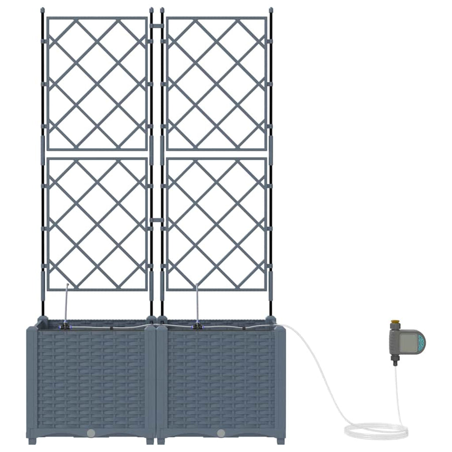 Tuin Bloempot 2 pcs Licht Grijs Staal
