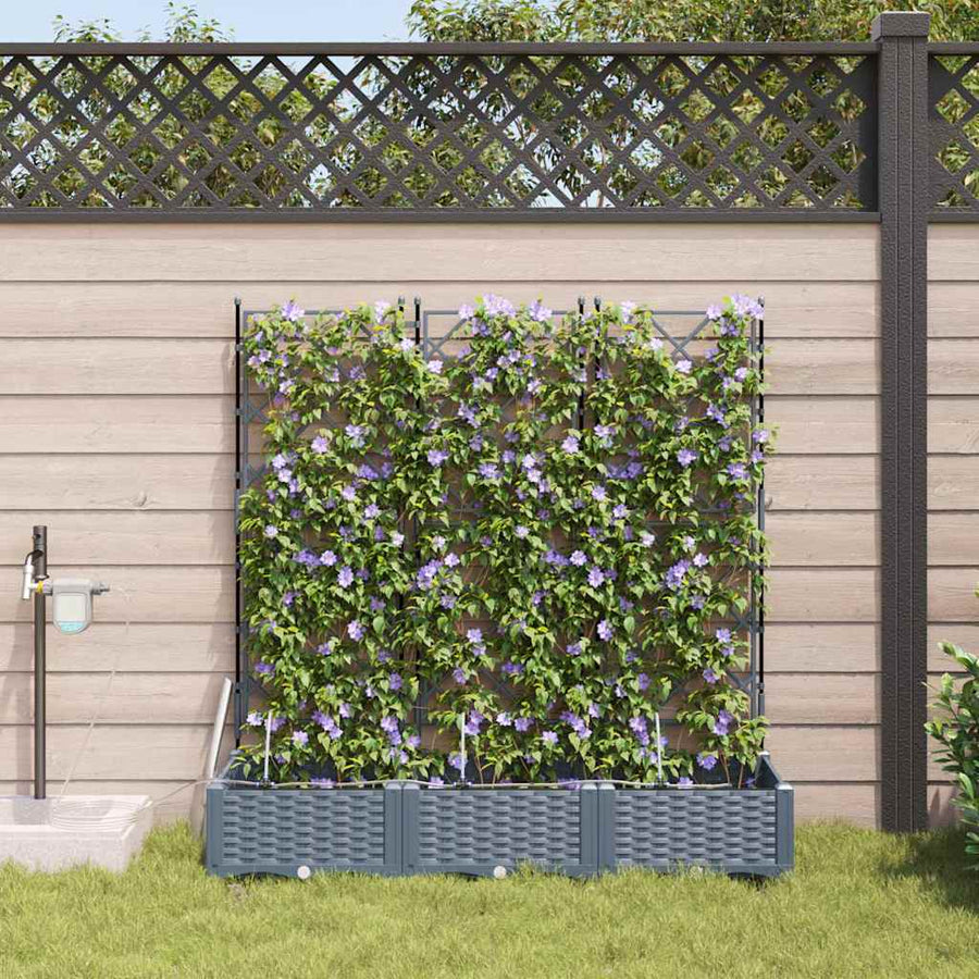 Tuin Bloempot 3 pcs Licht Grijs Staal