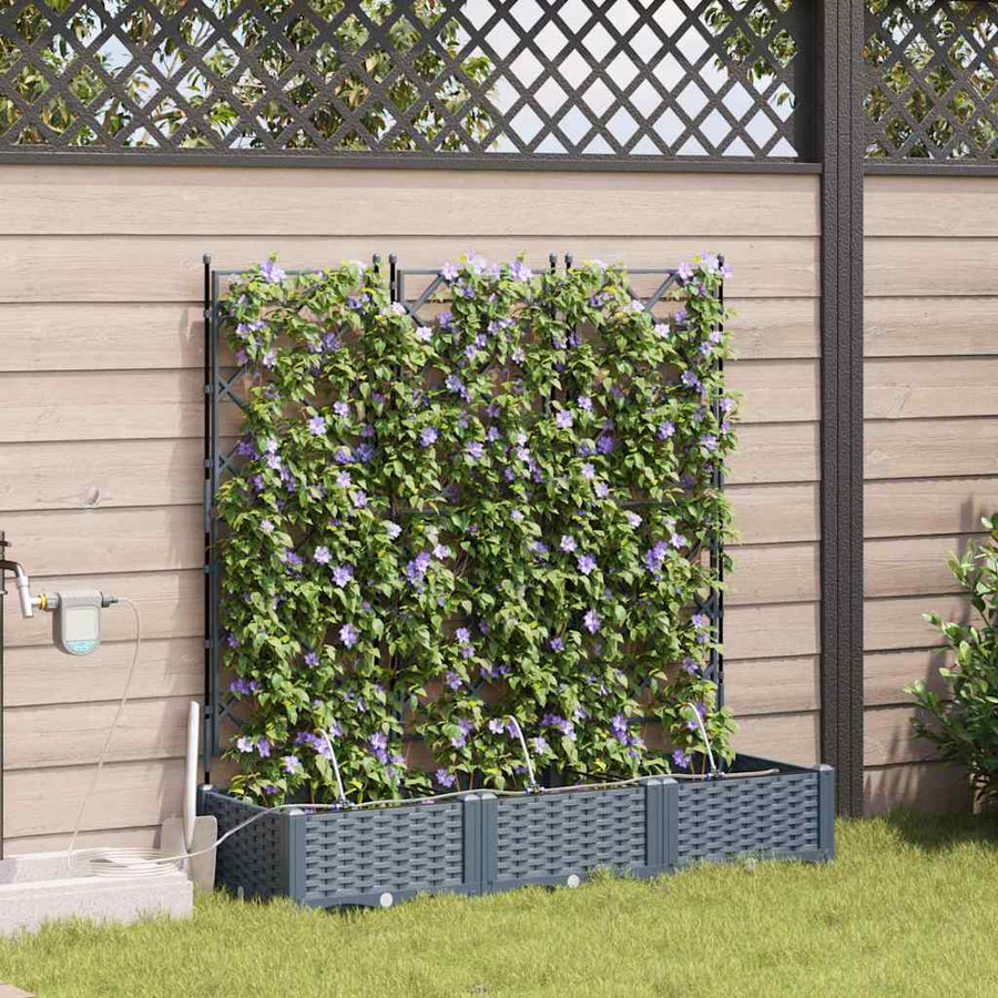 Tuin Bloempot 3 pcs Licht Grijs Staal