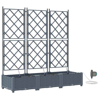 Tuin Bloempot 3 pcs Licht Grijs Staal