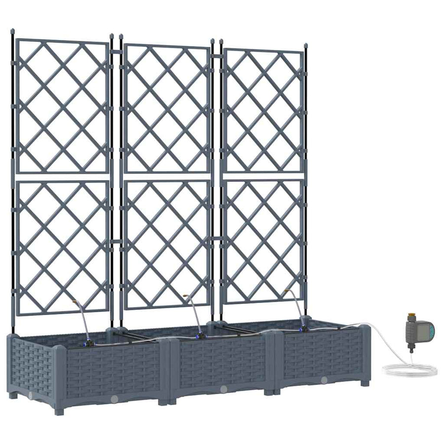Tuin Bloempot 3 pcs Licht Grijs Staal