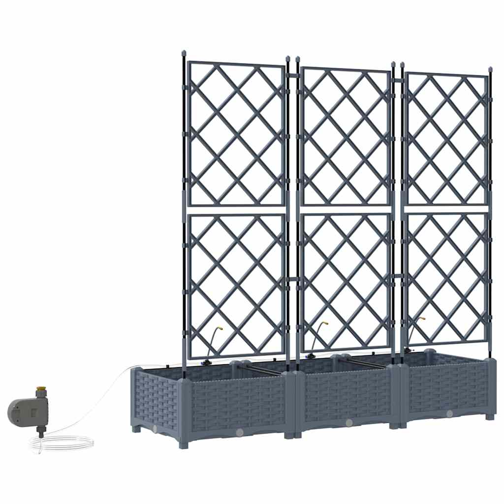 Tuin Bloempot 3 pcs Licht Grijs Staal
