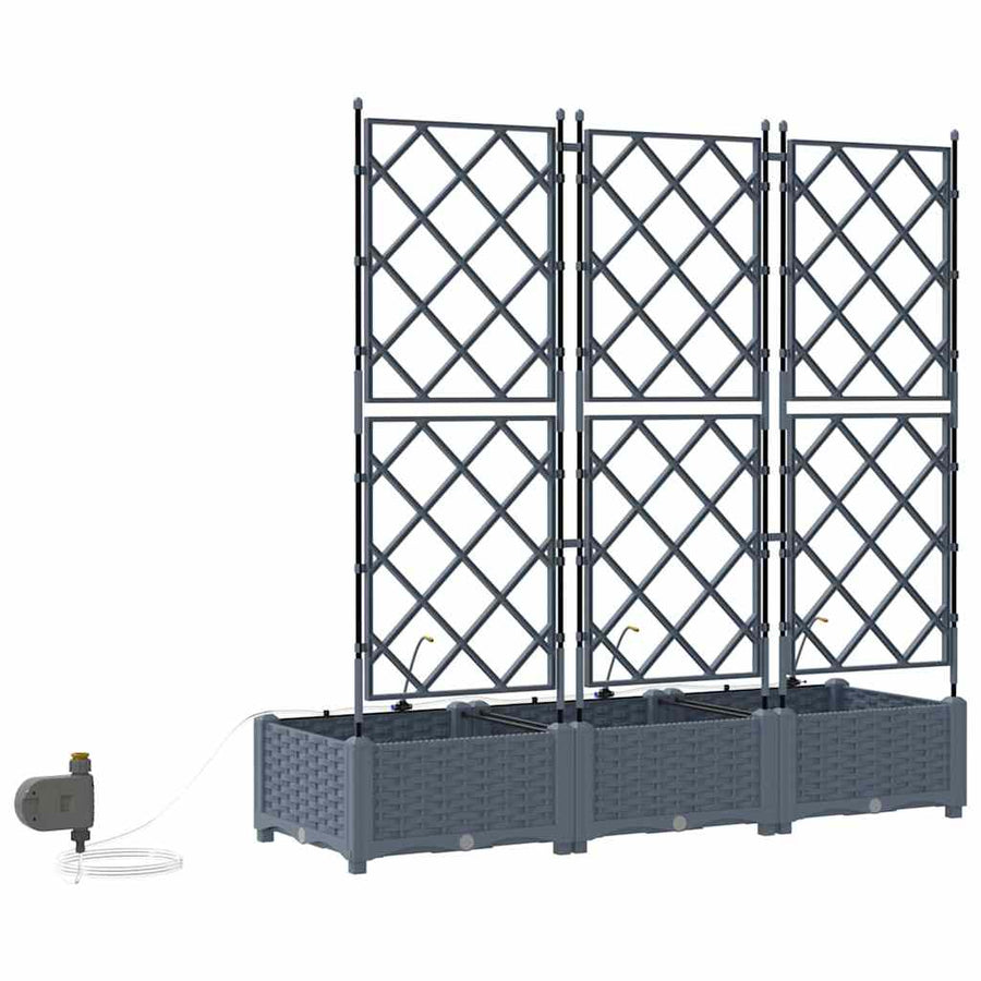 Tuin Bloempot 3 pcs Licht Grijs Staal