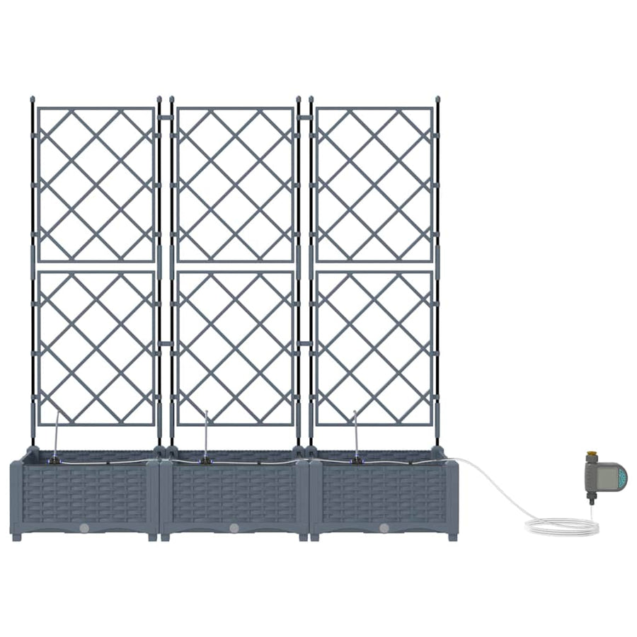 Tuin Bloempot 3 pcs Licht Grijs Staal