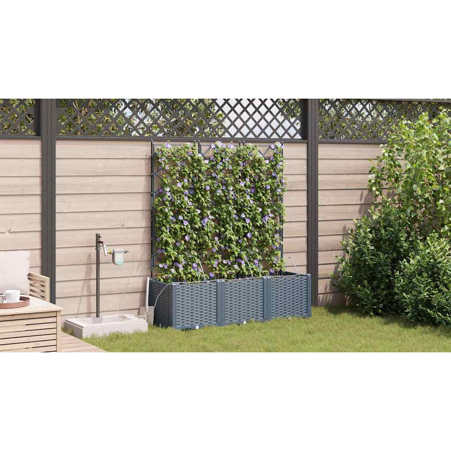 Tuin Bloempot 3 pcs Licht Grijs Staal