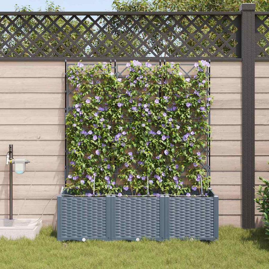 Tuin Bloempot 3 pcs Licht Grijs Staal
