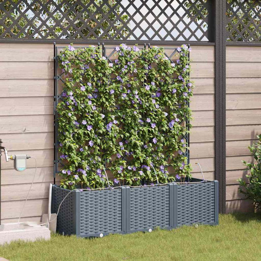 Tuin Bloempot 3 pcs Licht Grijs Staal