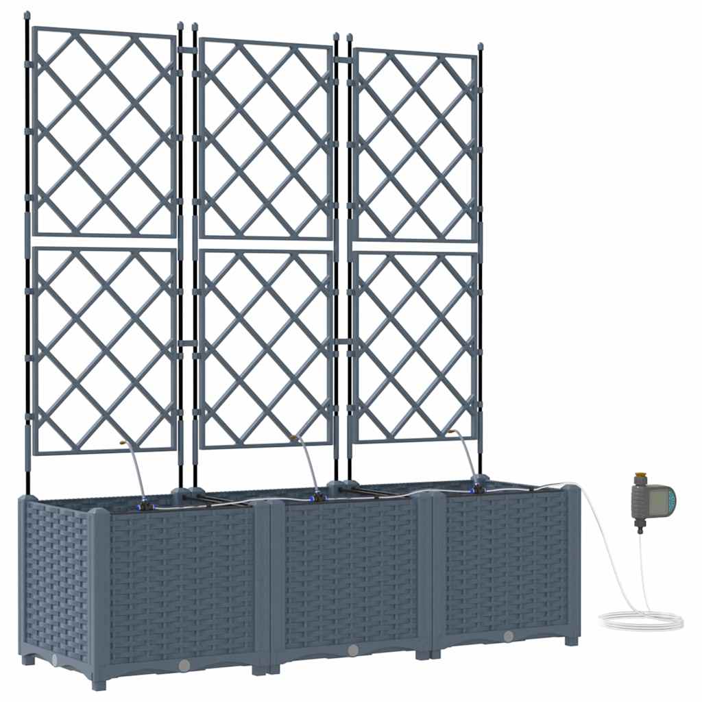 Tuin Bloempot 3 pcs Licht Grijs Staal