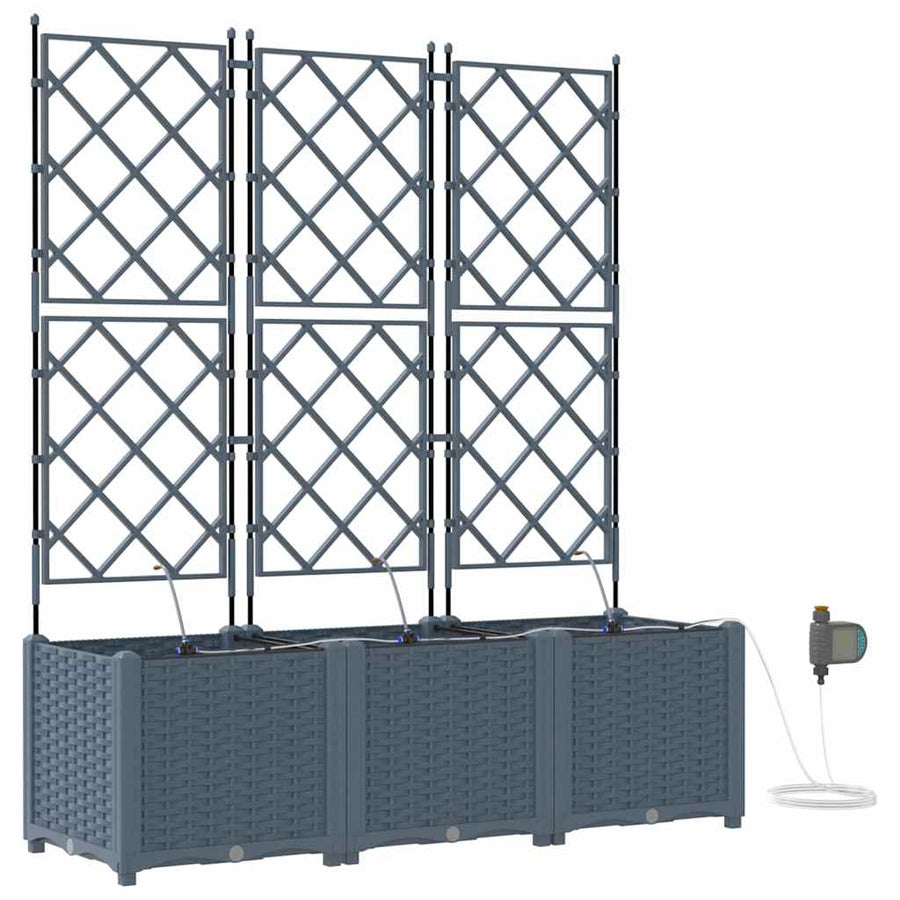 Tuin Bloempot 3 pcs Licht Grijs Staal