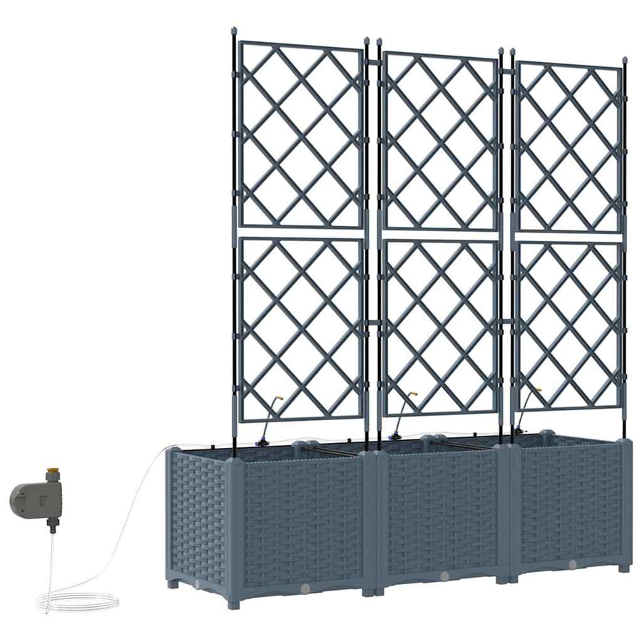 Tuin Bloempot 3 pcs Licht Grijs Staal