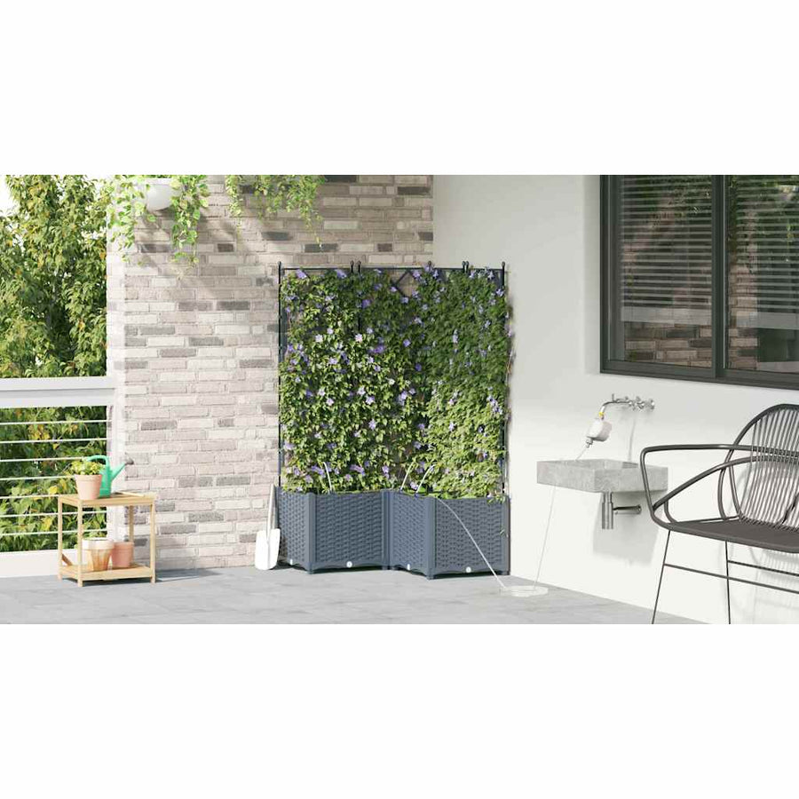 Tuin Bloempot 3 pcs Licht Grijs Staal