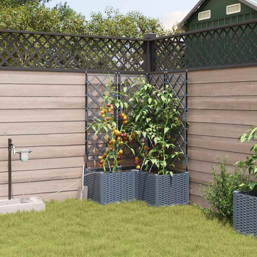 Tuin Bloempot 3 pcs Licht Grijs Staal