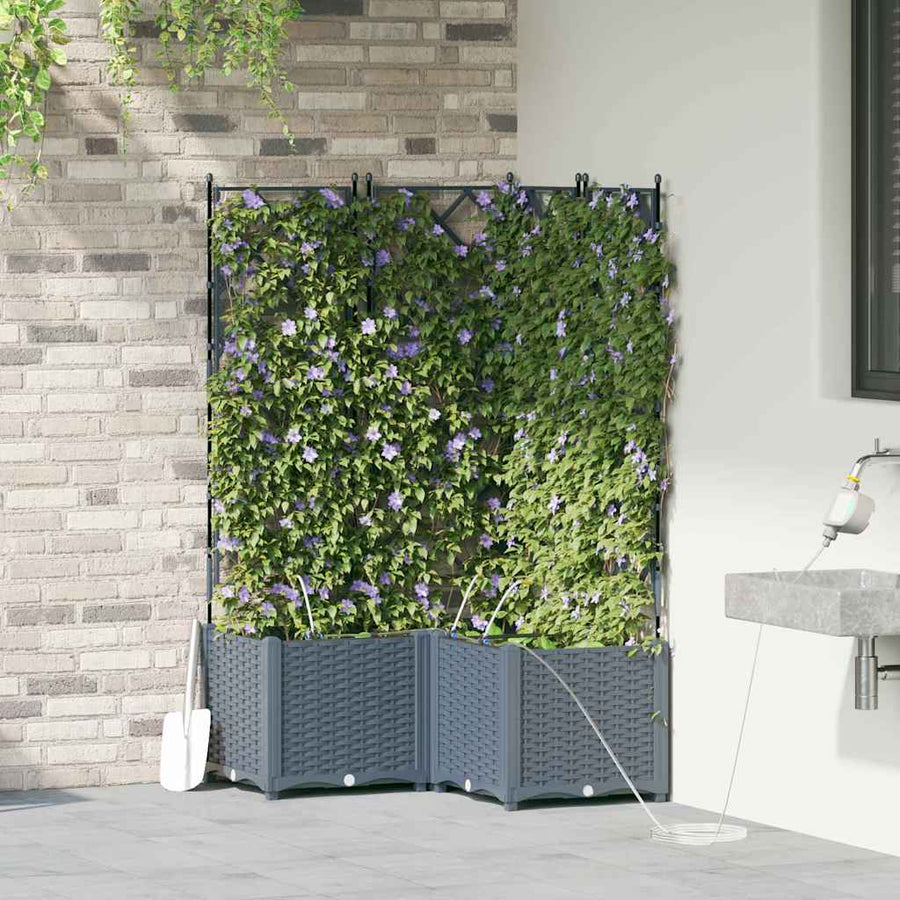 Tuin Bloempot 3 pcs Licht Grijs Staal
