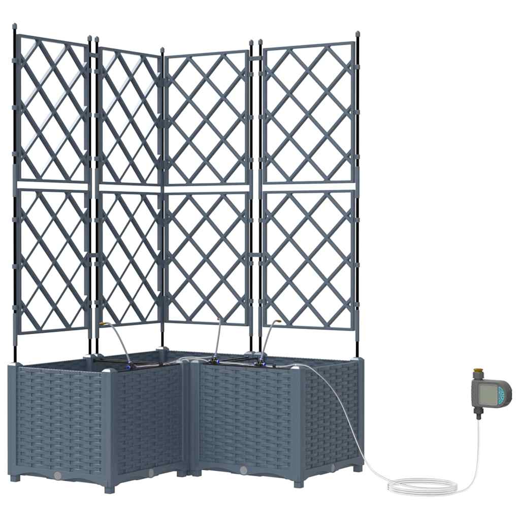 Tuin Bloempot 3 pcs Licht Grijs Staal