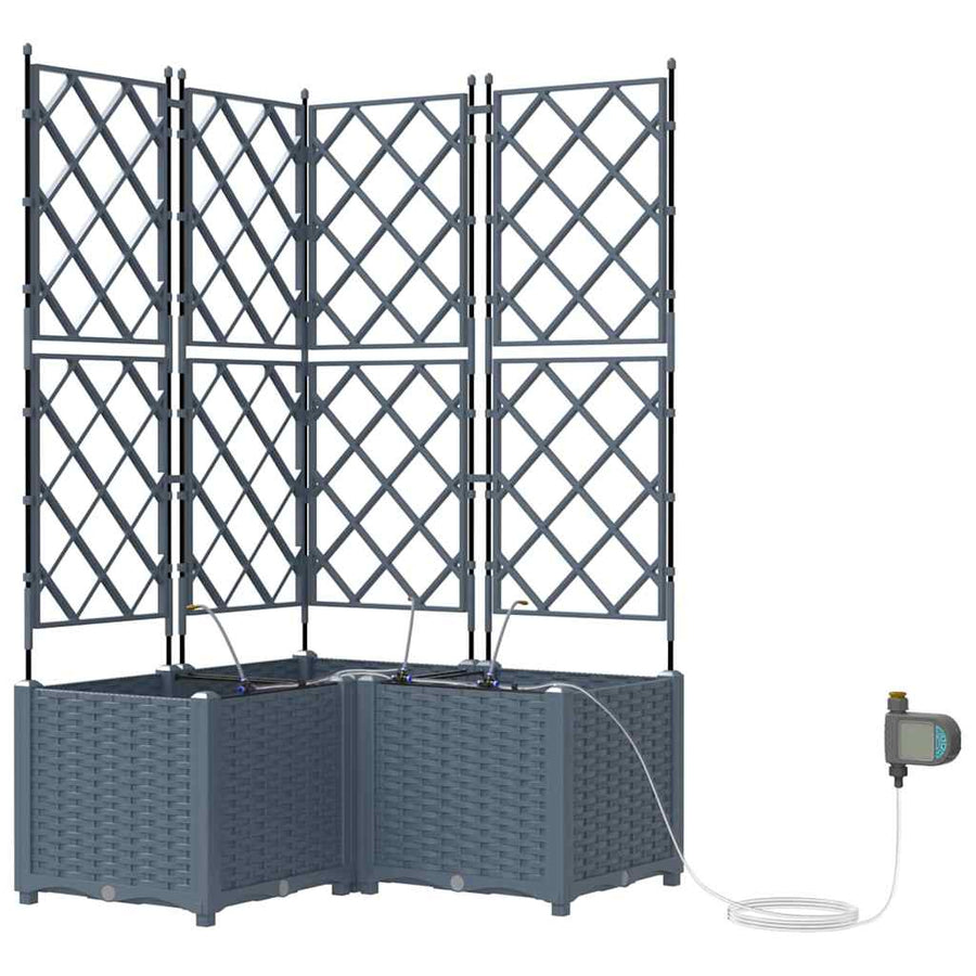 Tuin Bloempot 3 pcs Licht Grijs Staal