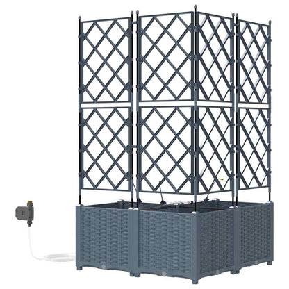 Tuin Bloempot 3 pcs Licht Grijs Staal