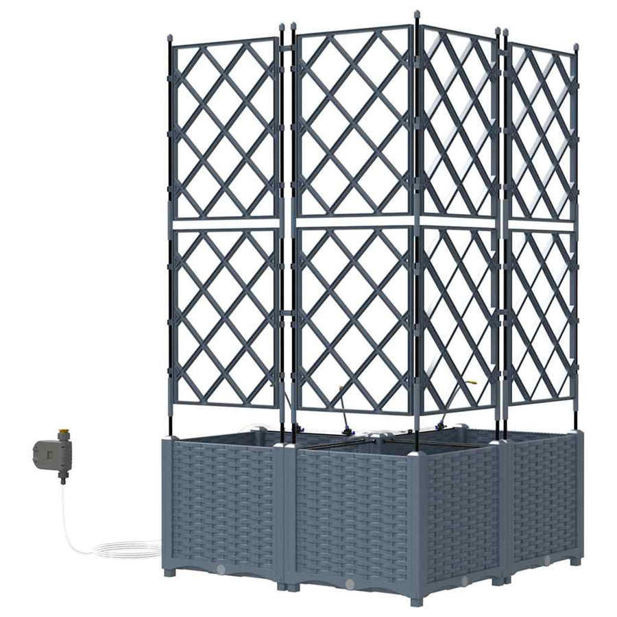 Tuin Bloempot 3 pcs Licht Grijs Staal