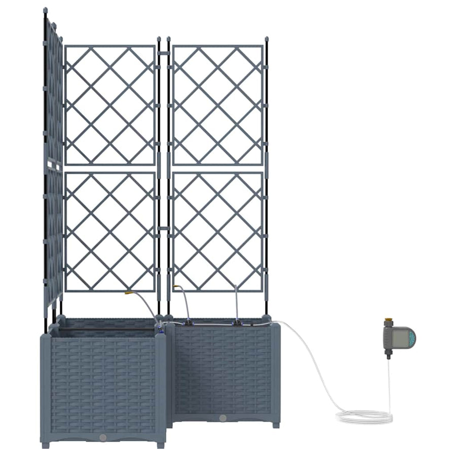 Tuin Bloempot 3 pcs Licht Grijs Staal