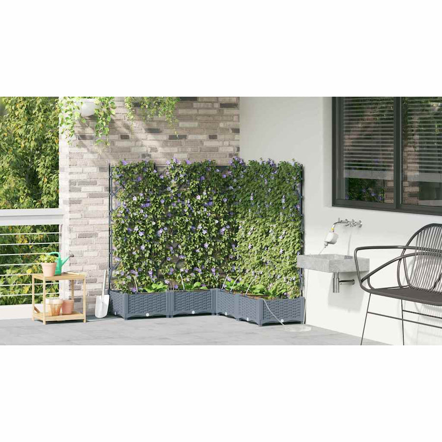 Tuin Bloempot 5 pcs Licht Grijs Staal