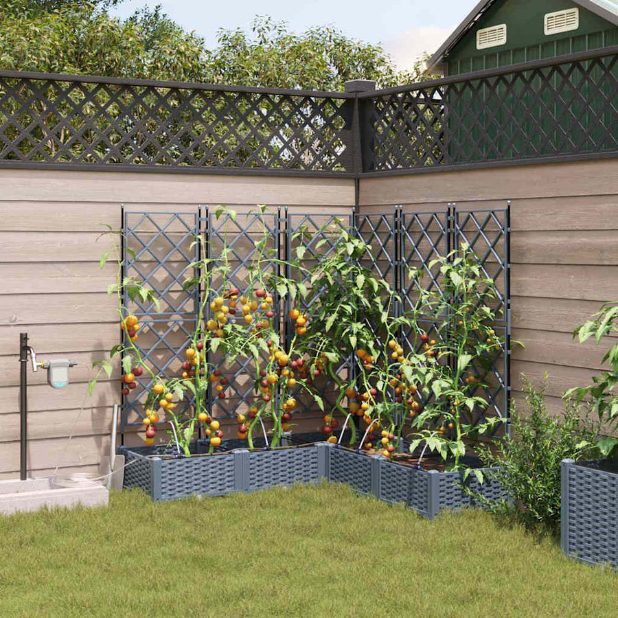 Tuin Bloempot 5 pcs Licht Grijs Staal