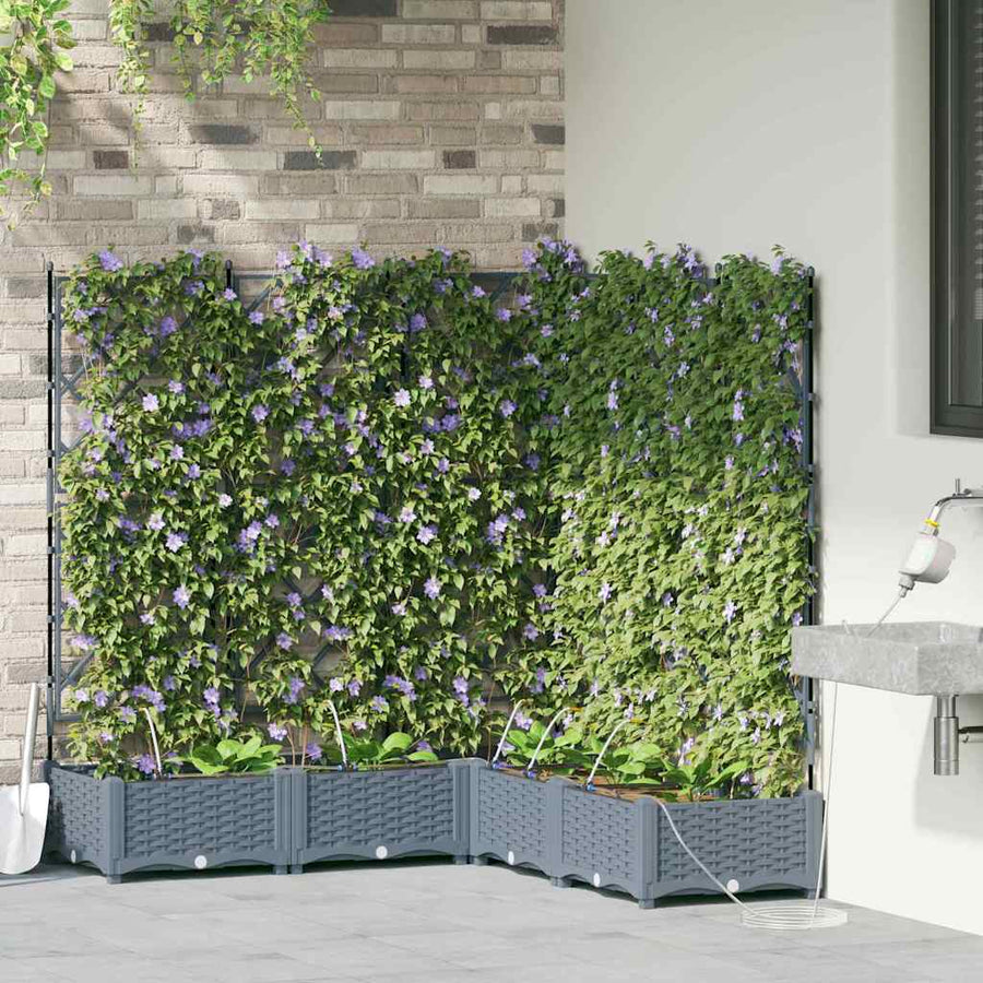 Tuin Bloempot 5 pcs Licht Grijs Staal
