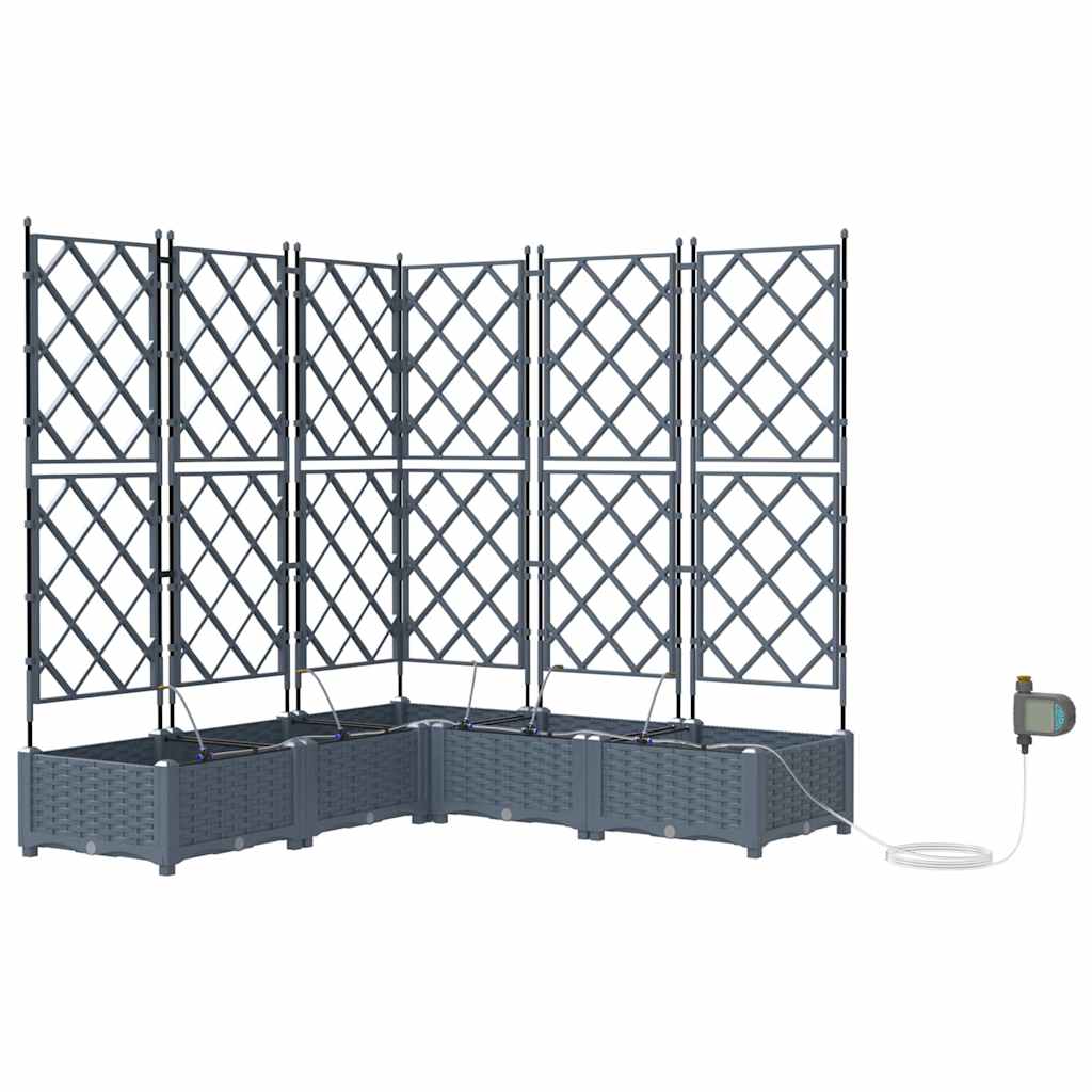 Tuin Bloempot 5 pcs Licht Grijs Staal