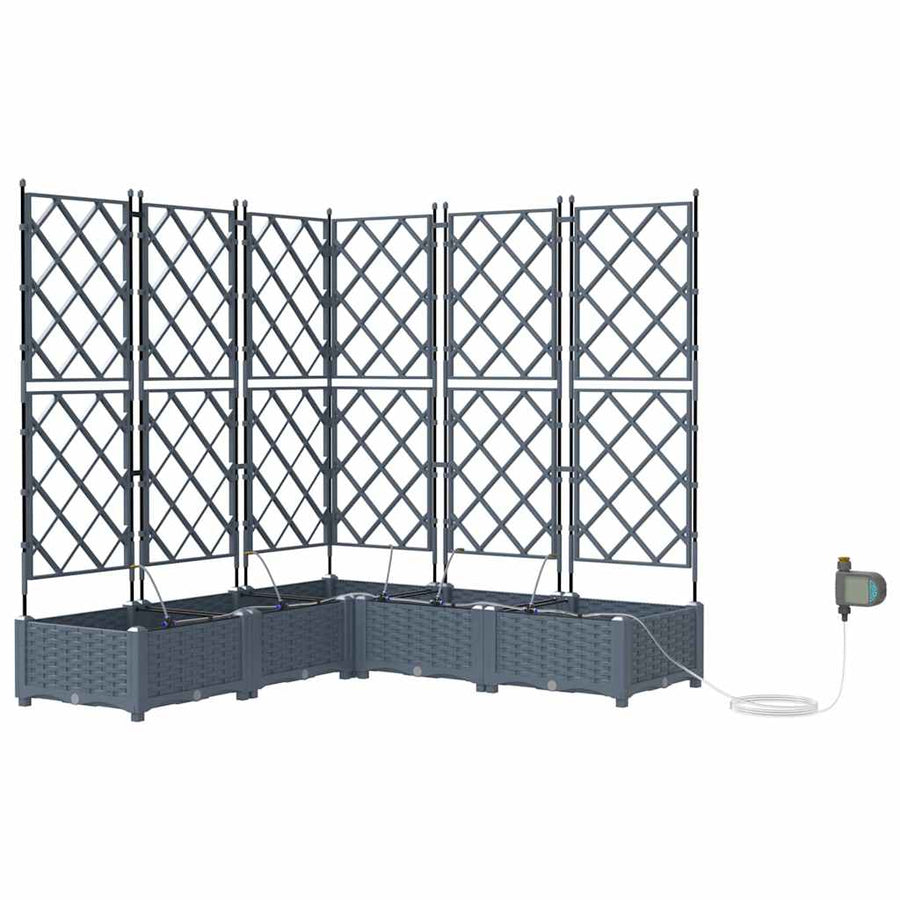 Tuin Bloempot 5 pcs Licht Grijs Staal
