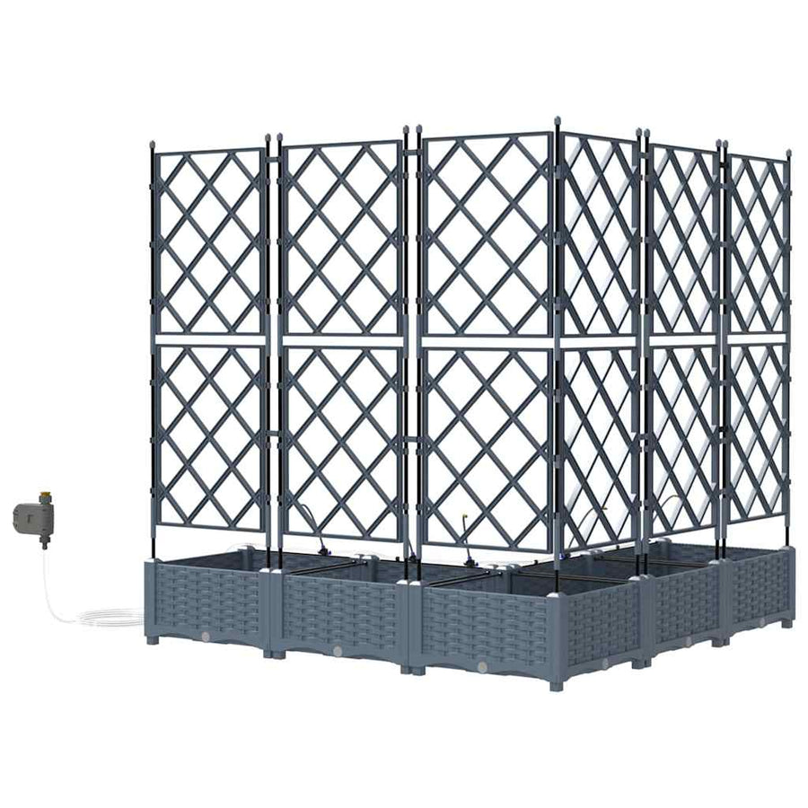 Tuin Bloempot 5 pcs Licht Grijs Staal