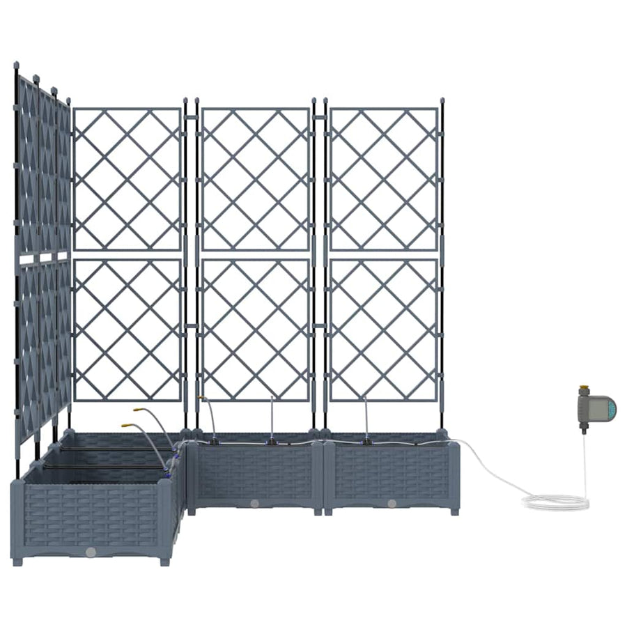 Tuin Bloempot 5 pcs Licht Grijs Staal