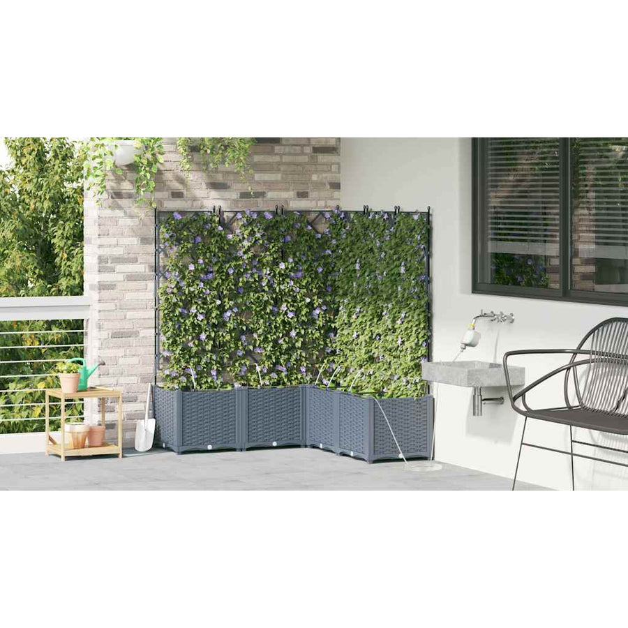 Tuin Bloempot 5 pcs Licht Grijs Staal