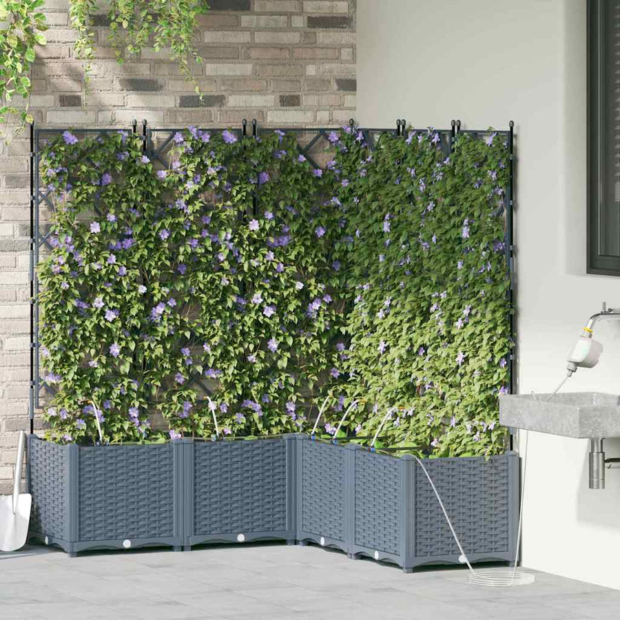 Tuin Bloempot 5 pcs Licht Grijs Staal