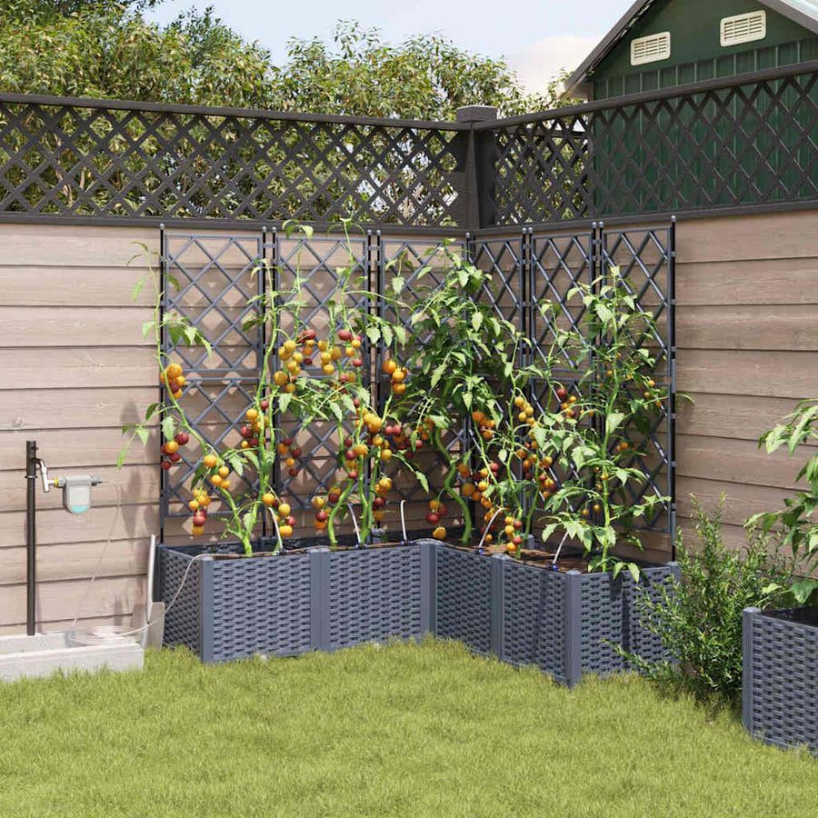 Tuin Bloempot 5 pcs Licht Grijs Staal
