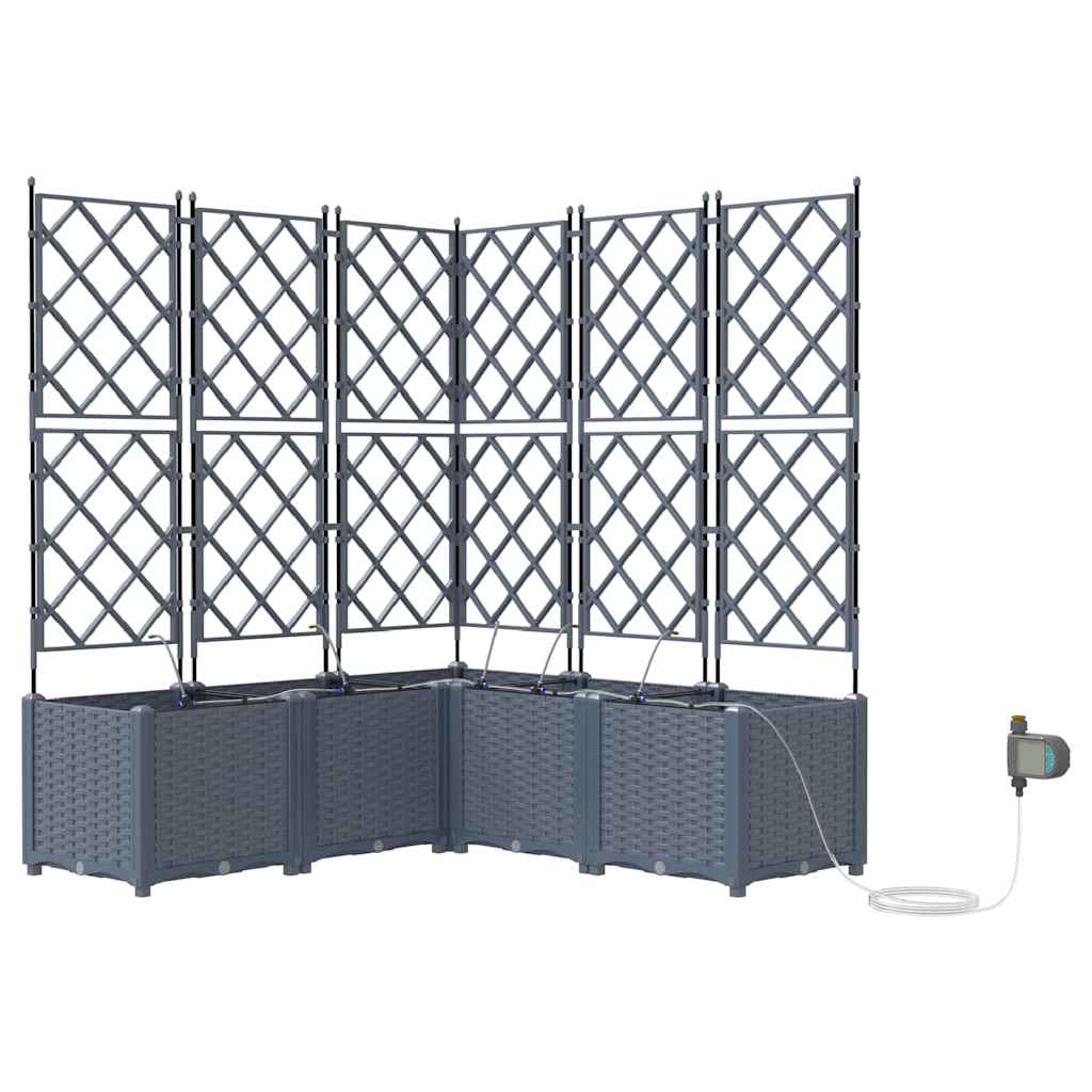 Tuin Bloempot 5 pcs Licht Grijs Staal
