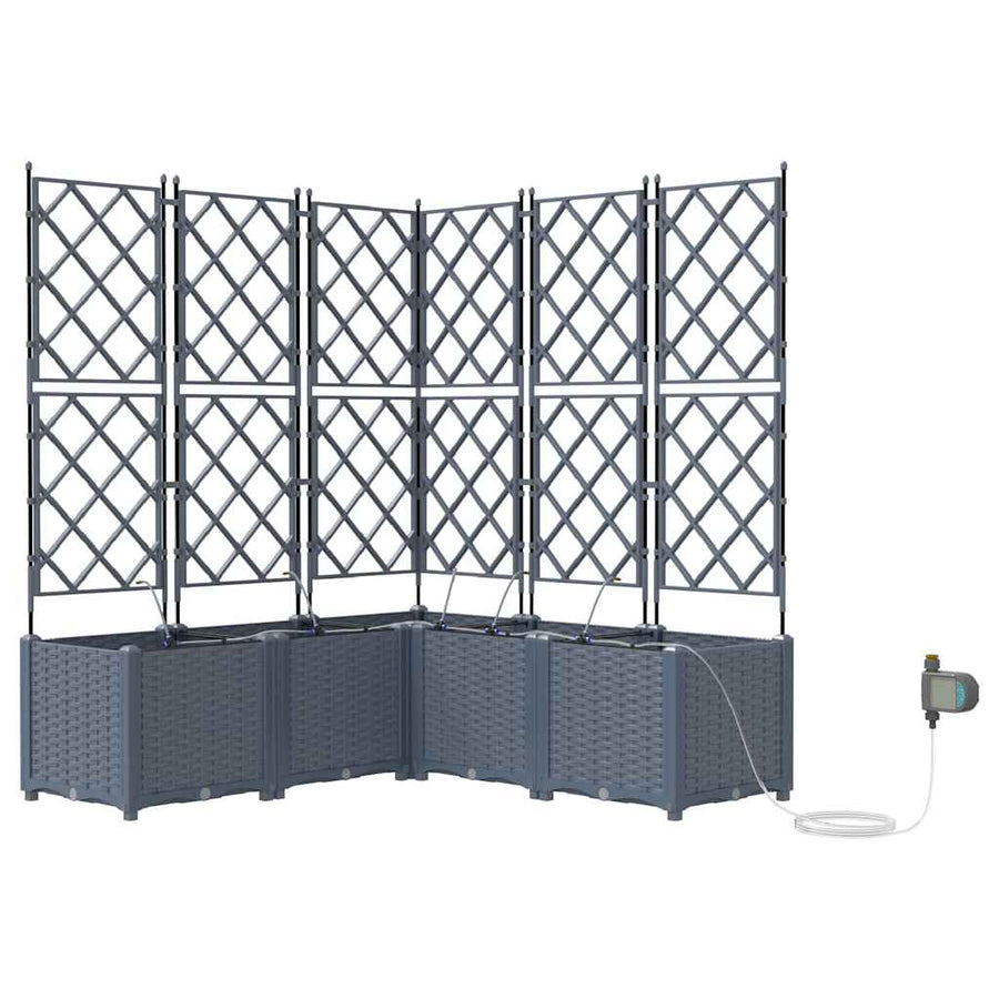 Tuin Bloempot 5 pcs Licht Grijs Staal