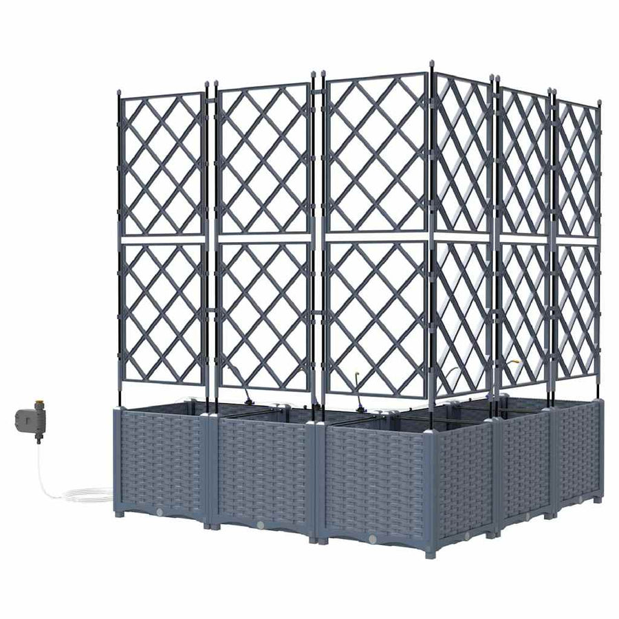 Tuin Bloempot 5 pcs Licht Grijs Staal