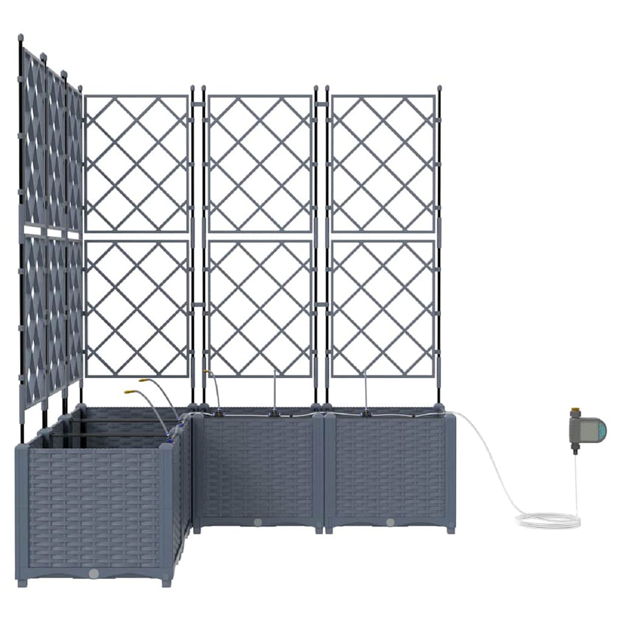 Tuin Bloempot 5 pcs Licht Grijs Staal