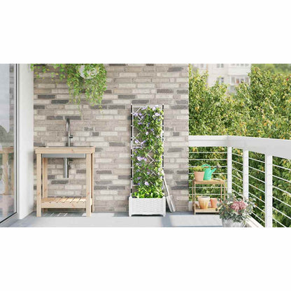 Tuin Bloempot Wit 40 x 40 x 125,5 cm Staal