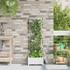 Bloempot staal 40x40x125.5 cm wit