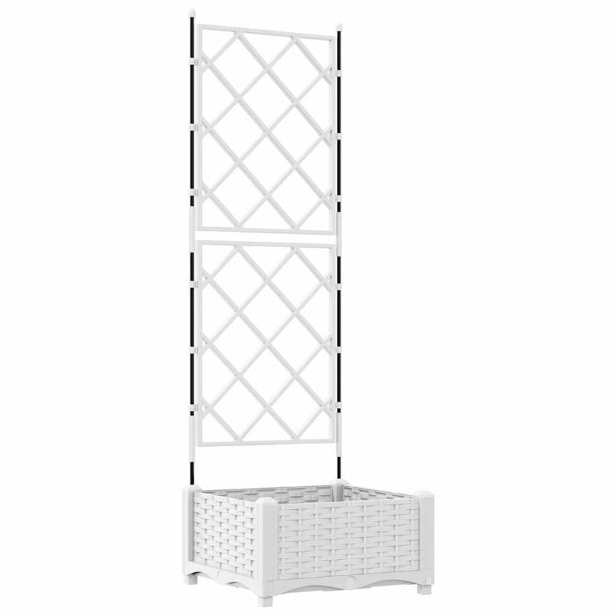 Tuin Bloempot Wit 40 x 40 x 125,5 cm Staal