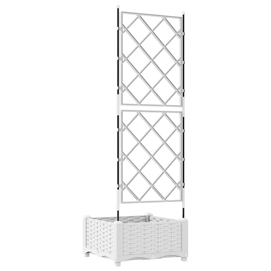Tuin Bloempot Wit 40 x 40 x 125,5 cm Staal